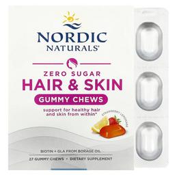 Nordic Naturals Zero Sugar Hair Skin Gummy Chews Strawberry Lemonade 27 Gummy Chews