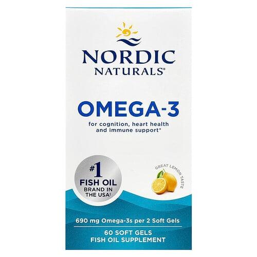 Nordic Naturals Omega 3 Lemon 60 Soft Gels 345 Mg Per Soft Gel product image