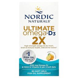 Nordic Naturals Ultimate Omega D3 2x Great Lemon 60 Soft Gels