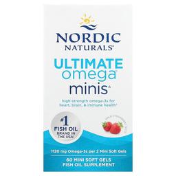 Nordic Naturals Ultimate Omega Minis Strawberry 60 Mini Soft Gels 560 Mg Per Soft Gel