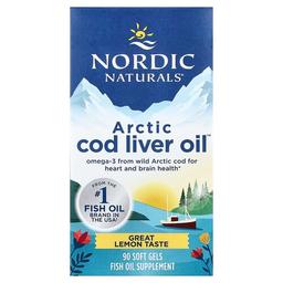 Nordic Naturals Arctic Cod Liver Oil Lemon 90 Soft Gels