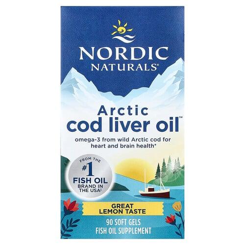 Nordic Naturals Arctic Cod Liver Oil Lemon 90 Soft Gels