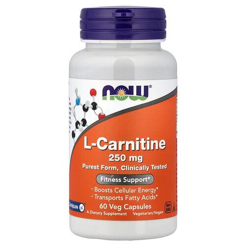 Now Foods L Carnitine 250 Mg 60 Veg Capsules