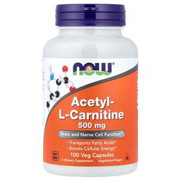 Now Foods Acetyl L Carnitine 500 Mg 100 Veg Capsules