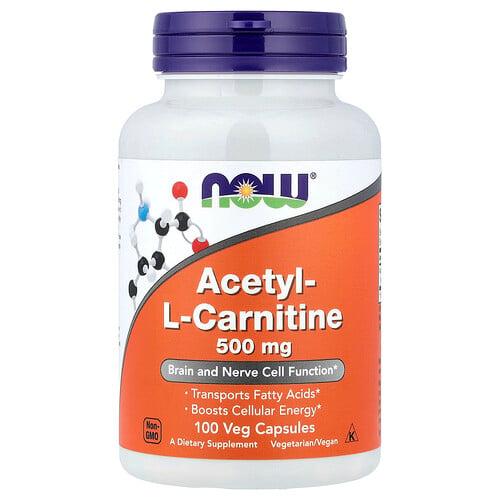 Now Foods Acetyl L Carnitine 500 Mg 100 Veg Capsules