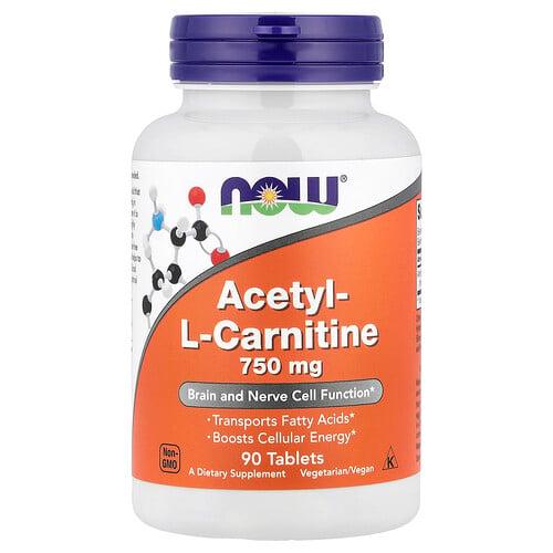 Now Foods Acetyl L Carnitine 750 Mg 90 Tablets