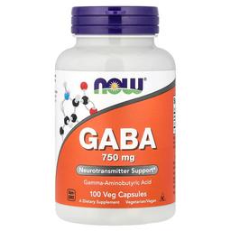 Now Foods Gaba 750 Mg 100 Veg Capsules