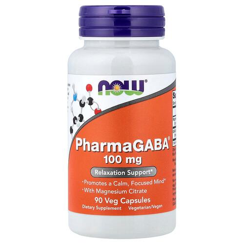 Now Foods Pharmagaba With Magnesium Citrate 90 Veg Capsules