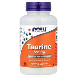 Now Foods Taurine 500 Mg 100 Veg Capsules