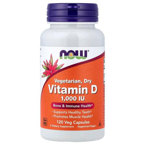 Now Foods Vegetarian Dry Vitamin D 1 000 Iu 120 Veg Capsules product image