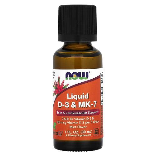 Now Foods Liquid D 3 Mk 7 Mint 1 Fl Oz 30 Ml