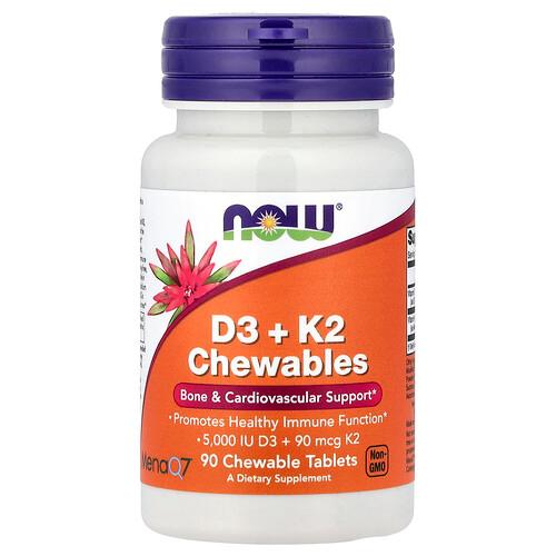 Now Foods D3 K2 Chewables 90 Chewables Tablets