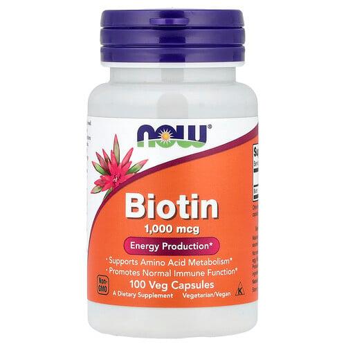 Now Foods Biotin 1 000 Mcg 100 Veg Capsules