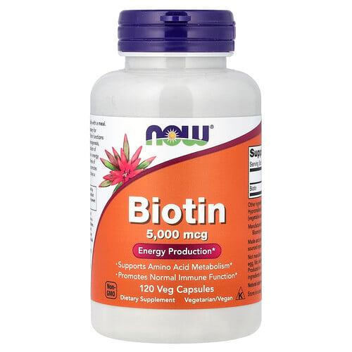 Now Foods Biotin 5 000 Mcg 120 Veg Capsules product image