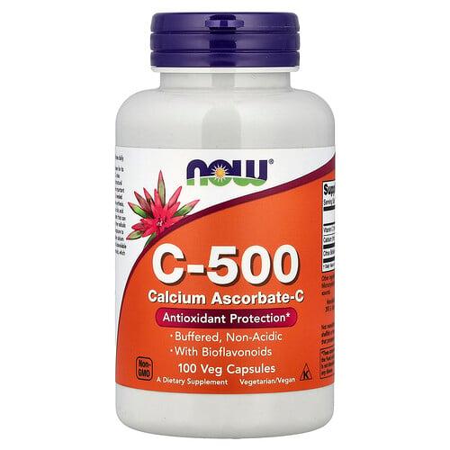 Now Foods C 500 Calcium Ascorbate C 100 Veg Capsules