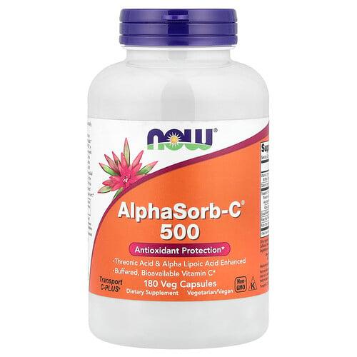 Now Foods Alphasorb C 500 180 Veg Capsules