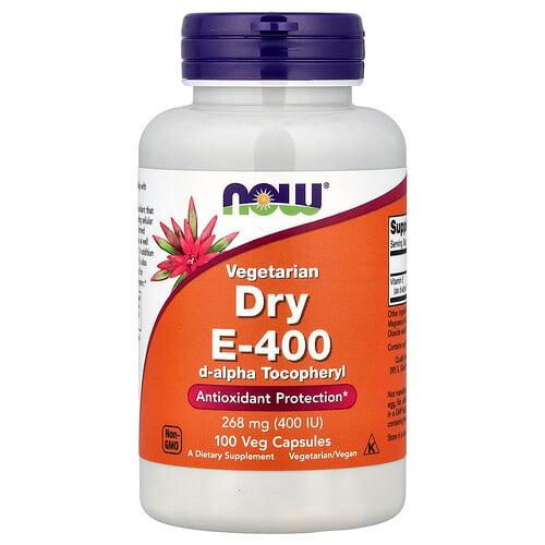Now Foods Vegetarian Dry E 400 268 Mg 400 Iu 100 Veg Capsules