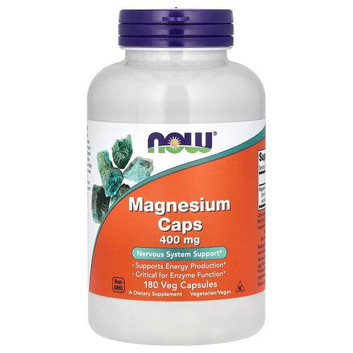 Now Foods Magnesium Caps 400 Mg 180 Veg Capsules