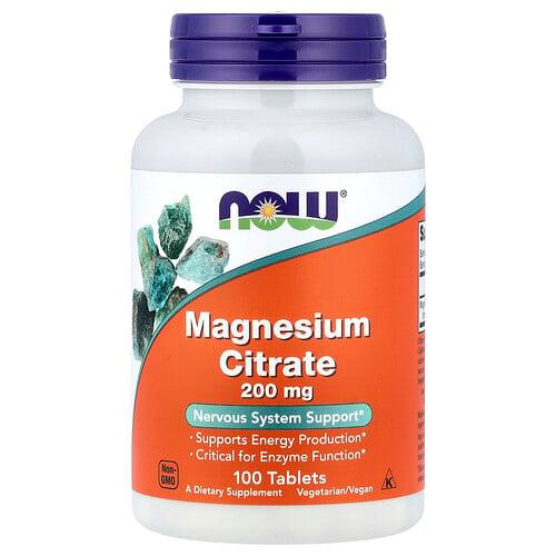 Now Foods Magnesium Citrate 200 Mg 100 Tablets