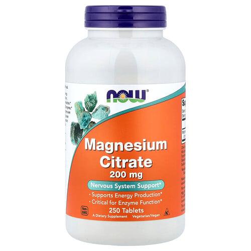 Now Foods Magnesium Citrate 200 Mg 250 Tablets
