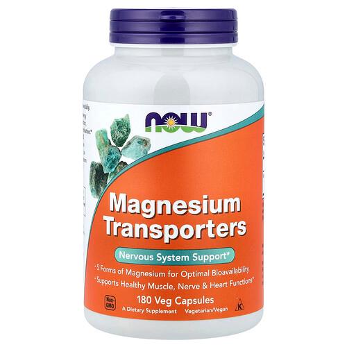 Now Foods Magnesium Transporters 180 Veg Capsules 120 Mg Per Capsule