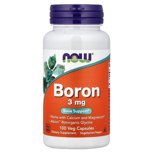 Now Foods Boron 3 Mg 100 Veg Capsules