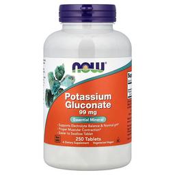 Now Foods Potassium Gluconate 99 Mg 250 Tablets