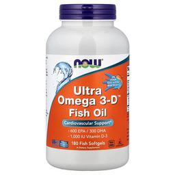 Now Foods Ultra Omega 3 D Fish Oil 180 Fish Softgels