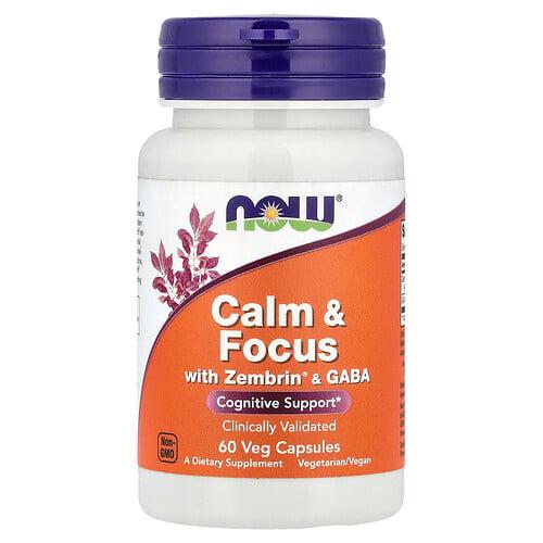 Now Foods Calm Focus With Zembrin Gaba 60 Veg Capsules