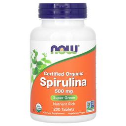 Now Foods Certified Organic Spirulina 500 Mg 200 Tablets