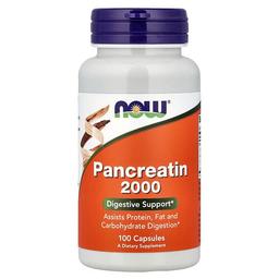 Now Foods Pancreatin 2000 100 Capsules 200 Mg Per Capsule