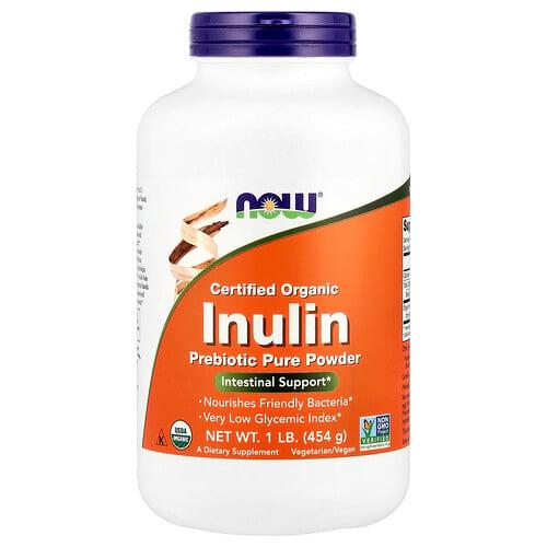 Now Foods Certified Organic Inulin Prebiotic Pure Powder 1 Lb 454 G