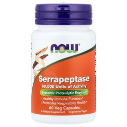 Now Foods Serrapeptase 60 Veg Capsules 27 Mg Per Capsule