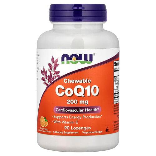 Now Foods Chewable Coq10 With Vitamin E Orange 90 Lozenges product image
