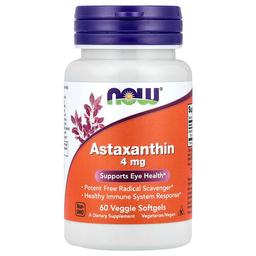 Now Foods Astaxanthin 4 Mg 60 Veggie Softgels