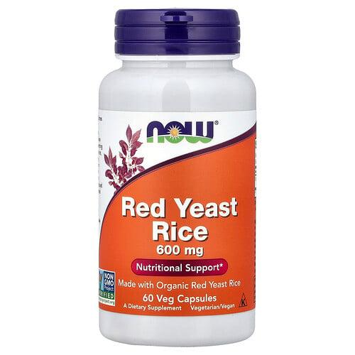Now Foods Red Yeast Rice 60 Veg Capsules 600 Mg Per Capsule