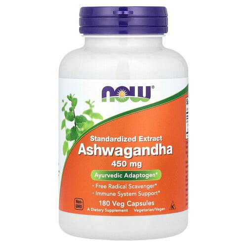 Now Foods Standardized Extract Ashwagandha 450 Mg 180 Veg Capsules