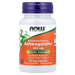 Now Foods Ashwagandha 450 Mg 30 Veg Capsules