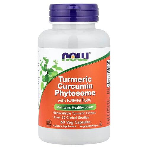 Now Foods Turmeric Curcumin Phytosome With Meriva 60 Veg Capsules 500 Mg Per Capsule
