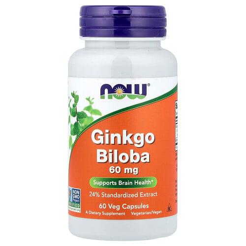 Now Foods Ginkgo Biloba 60 Mg 60 Veg Capsules
