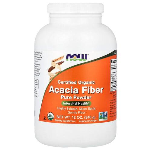 Now Foods Certified Organic Acacia Fiber Pure Powder 12 Oz 340 G