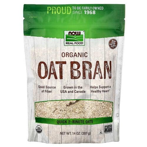Now Foods Real Food Organic Oat Bran 14 Oz 397 G