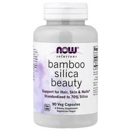 Now Foods Solutions Bamboo Silica Beauty 90 Veg Capsules 380 Mg Per Capsule