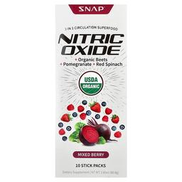Snap Supplements Nitric Oxide 3 In 1 Circulation Superfood Mixed Berry 10 Stick Packs 0 29 Oz 8 1 G Each