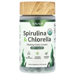 Snap Supplements Spirulina Chlorella 120 Capsules