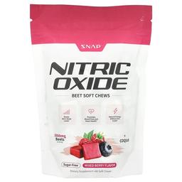 Snap Supplements Nitric Oxide Beet Soft Chews Sugar Free Mixed Berry 60 Soft Chews
