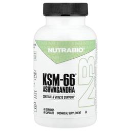 Nutrabio Ksm 66 Ashwagandha 60 Capsules 600 Mg Per Capsule