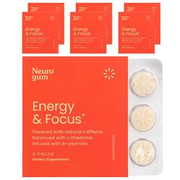 Neurogum Energy Focus Cinnamon 6 Packs 9 Pieces Each