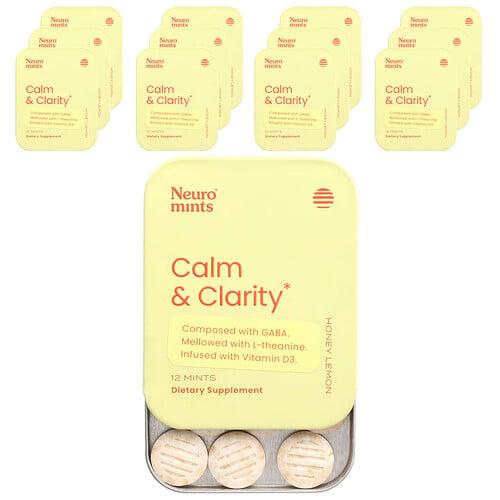 Neurogum Neuromints Calm Clarity Honey Lemon 12 Packs 12 Pieces Each