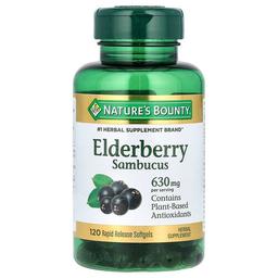 Nature S Bounty Elderberry Sambucus 120 Rapid Release Softgels 210 Mg Per Softgel